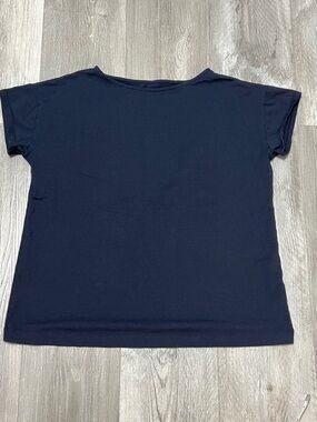 J. Jill Luxe Supima Short Sleeve Tee in Navy/ size S